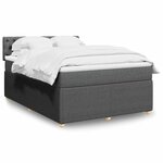 vidaXL Sommier à lattes de lit avec matelas Gris foncé 140x190cm Tissu