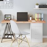 vidaXL Dessus de table marron clair bois chêne massif traité