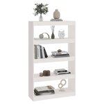 vidaXL Bibliothèque/Séparateur de pièce Blanc 80x30x135 5cm Pin massif