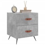 vidaXL Table de chevet gris béton 40x35x47 5 cm bois d’ingénierie