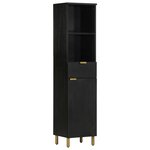 vidaXL Ensemble de meubles salle de bain 3 Pièces noir bois d'ingénierie