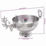 vidaXL Tasse Argent 62 x 35 x 33 cm Aluminium
