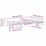 vidaXL Cadre de lit avec rangement Bois Ancien 120 x 200 cm