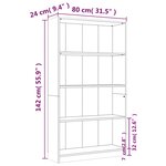 vidaXL Bibliothèque 4 niveaux Sonoma gris 80x24x142 cm