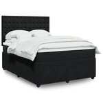 vidaXL Sommier à lattes de lit avec matelas Noir 140x200 cm Velours
