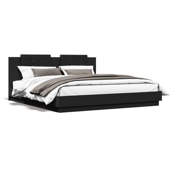 vidaXL Cadre de lit sans matelas noir 160x200 cm