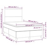 vidaXL Sommier à lattes de lit avec matelas Gris foncé 120x200cm Tissu