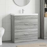 vidaXL Meuble sous lavabo de salle de bain Sonoma gris