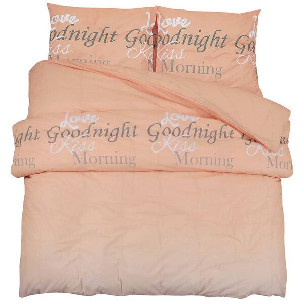 vidaXL Ensemble de housse de couette rose 240x220 cm Coton