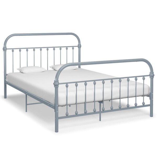 vidaXL Cadre de lit sans matelas gris métal 140x200 cm