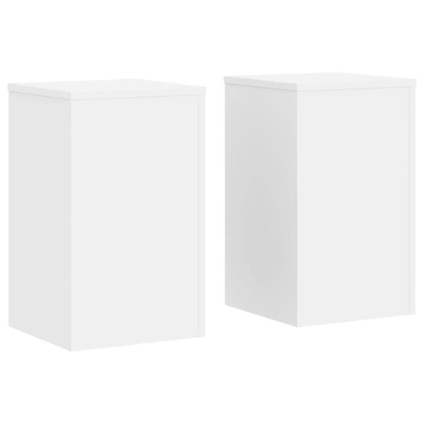 vidaXL Supports pour plantes 2 Pièces blanc 30x30x50 cm bois d'ingénierie