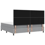 vidaXL Lit à ressorts avec matelas Gris clair 200 x 200 cm tissu