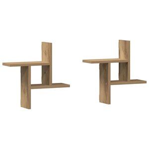 vidaXL Étagères murales 2 Pièces chêne artisanal bois d'ingénierie