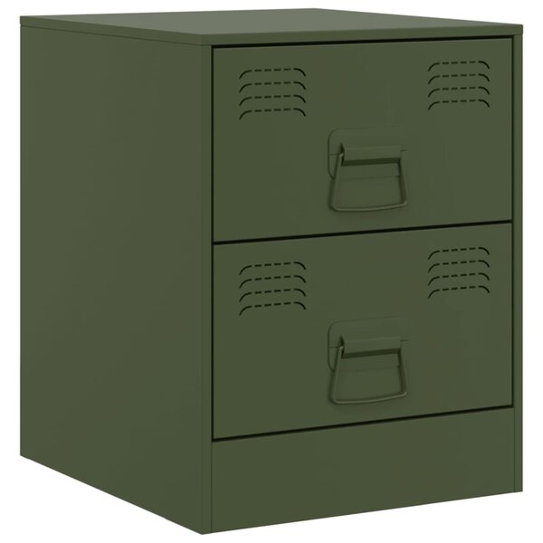 vidaXL Table de chevet vert 34 5x39x44 cm acier