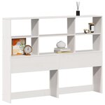 vidaXL Tête de lit avec rangement blanc 140 cm bois massif de pin