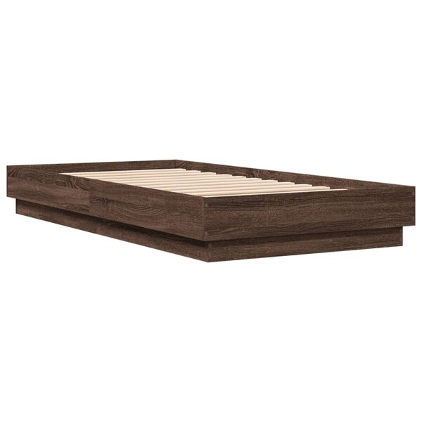 vidaXL Cadre de lit chêne marron 75x190 cm bois d'ingénierie