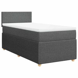 vidaXL Sommier à lattes de lit et matelas Gris foncé 90x190 cm Tissu