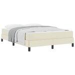 vidaXL Cadre de lit avec matelas Crème 140 x 190 cm tissu