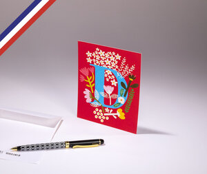 Carte simple bouton d'or créée et imprimée en france - la lettre d