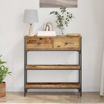 vidaXL Table Console avec tiroir Bois ancien 72 5 x 25 x 75 cm