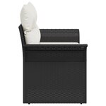 Sofa de jardin 2 places avec coussins Rattan synthétique noir