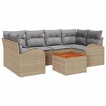 vidaXL Ensemble de canapé de jardin 7 Pièces Beige  gris clair