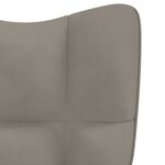 vidaXL Chaise de relaxation avec tabouret Gris clair Velours