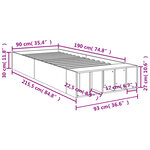 vidaXL Cadre de lit chêne sonoma 90x190 cm bois d'ingénierie