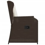 vidaXL Chaises inclinables de jardin lot de 2 et coussins marron rotin