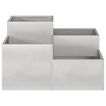 Jardinière vidaXL 80x80x48 cm en acier inoxydable