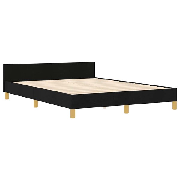 vidaXL Cadre de lit avec tête de lit Noir 160 x 200 cm tissu