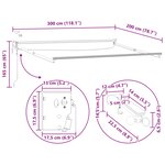 vidaXL Auvent rétractable électrique Anthracite 3 x 2 m