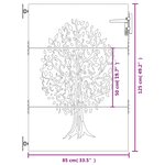 vidaXL Portail de jardin 85x125 cm acier corten conception de l'arbre