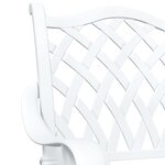 Ensemble Bistro de Jardin 3 Pièces vidaXL en Aluminium Blanc