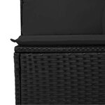 vidaXL Ensemble de canapé de jardin avec coussin 6 Pièces Noir polyrotin