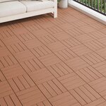 vidaXL Carreau de terrasse 11 Pièces Marron Clair 30 x 30 cm WPC