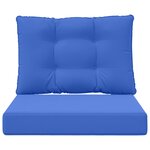 vidaXL Coussin de canapé d'extérieur 2 Pièces Bleu royal Polyester