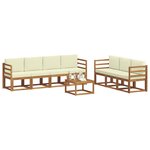 vidaXL Ensemble de canapés d'extérieur 8 pc Naturel et Crème
