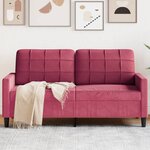 vidaXL Canapé à 2 places Rouge bordeaux 140 cm Velours