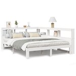 vidaXL Lit bibliothèque sans matelas blanc 150x200 cm bois pin massif