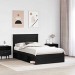 vidaXL Cadre de lit avec stockage Noir 120 x 190 cm Bois de pin massif