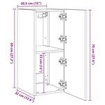 vidaXL Meuble TV mural avec lumières LED gris béton 30 5x35x70 cm