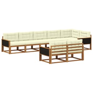 vidaXL Ensemble de canapés d'extérieur 8 pc Naturel et Crème