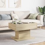 vidaXL Table basse avec LED chêne sonoma 70x50x45 cm bois d'ingénierie