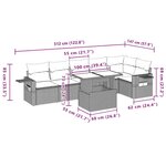 vidaXL Salon de jardin avec coussins 7 Pièces gris clair résine tressée