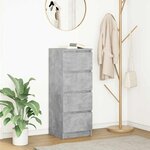 vidaXL Buffet gris béton 37 5x35x99 cm bois d'ingénierie