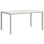 vidaXL Table de jardin 150x90x75 cm Verre trempé/résine tressée Blanc