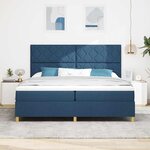 vidaXL Lit à ressort LED avec matelas Bleu 200 x 200 cm tissu