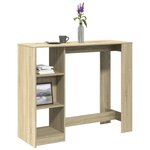 vidaXL Table de bar avec étagère chêne sonoma bois d'ingénierie