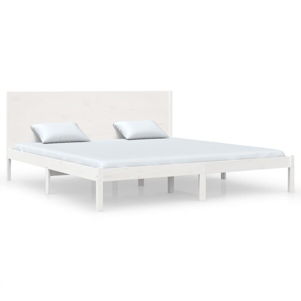 vidaXL Cadre de lit sans matelas blanc 200x200 cm bois massif de pin